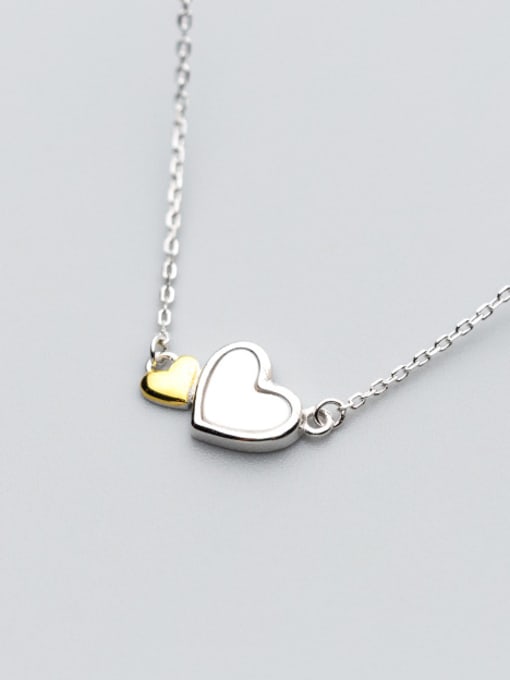 Rosh S925 Silver Necklace Pendant, female fashion, sweet love necklace, temperament, heart and soul, clavicle chain D4294 1