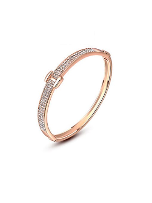 Ronaldo Delicate Rose Gold Plated Austria Crystal Bangle 0