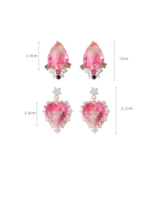 Girlhood Alloy With Rose Gold Plated Delicate Heart Drop Earrings 3
