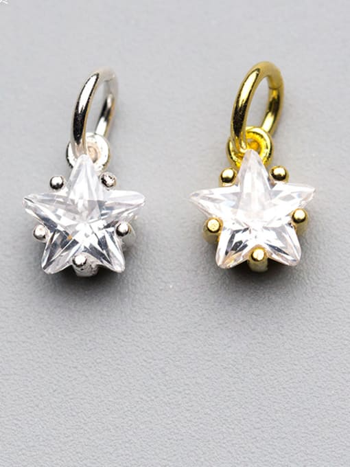 FAN 925 Sterling Silver With 18k Gold Plated Cute Pentagram Charms 1