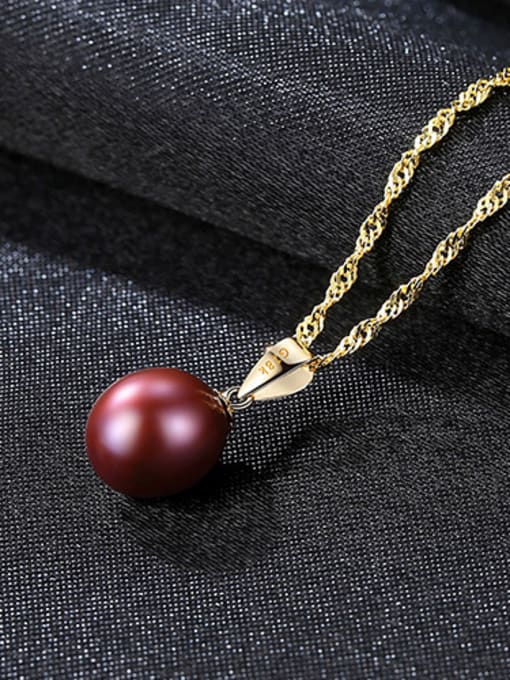 Red Sterling silver natural freshwater pearl necklace