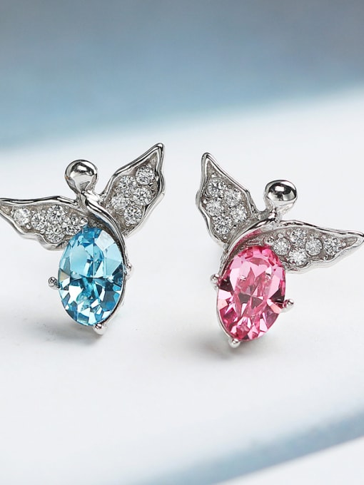 kwan Lovely Small Angel Crystal Stud Earrings 2