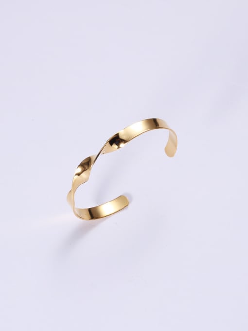 GROSE Titanium With Gold Plated Personality Irregular Free Size Bangles 3