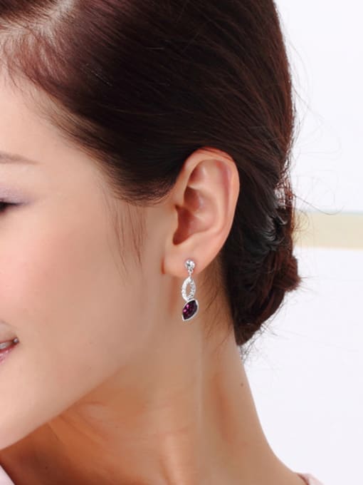 OUXI Fashion Ovals Austria Crystal Stud Earrings 1