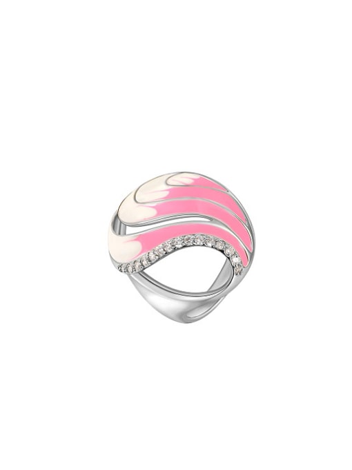 Ronaldo Temperament Pink Petal Polymer Clay Ring 0