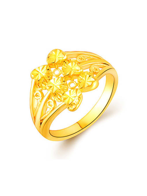 Yi Heng Da High Quality 24K Gold Plated Heart Shaped Ring 0