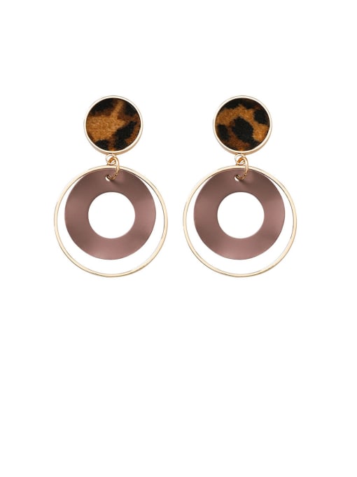Main plan section Alloy With Rose Gold Plated  Retro leopard print Geometric Drop Earrings