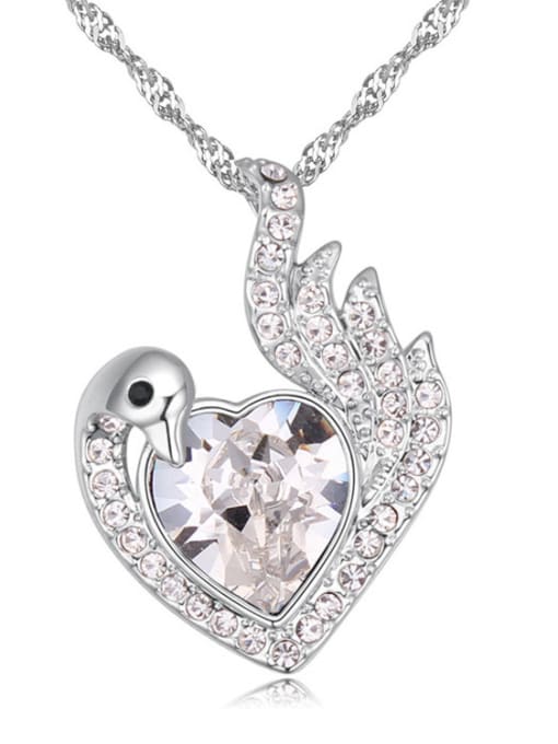 White Fashion austrian Crystals Phoenix Pendant Alloy Necklace