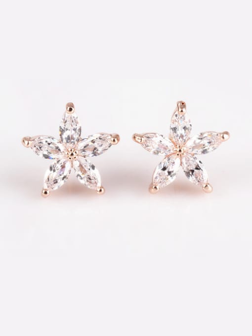 Qing Xing Shengruxiahua AAA Zircon All-match Elegant Platinum Plated Anti-allergic Cluster earring 0