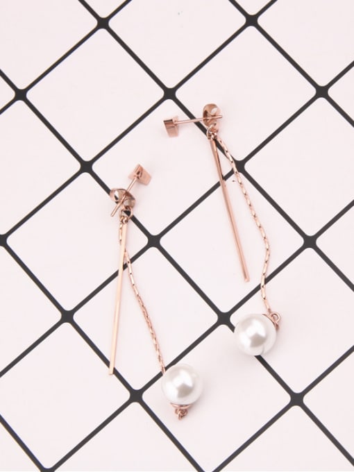 GROSE Exquisite Artificial Pearls Tassel Drop Earrings 2