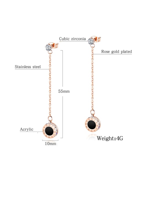 Open Sky Stainless Steel With Rose Gold Plated Simplistic Round Threader Earrings 1
