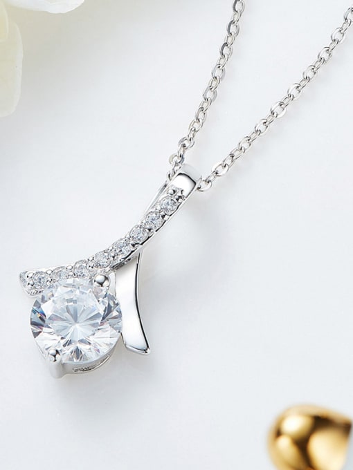 CEIDAI Fashion Shiny Cubic Zircon 925 Silver Necklace 2