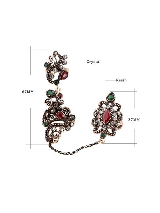 Gujin Retro style AAA Resin Crystals Hollow Flowery Rings 3