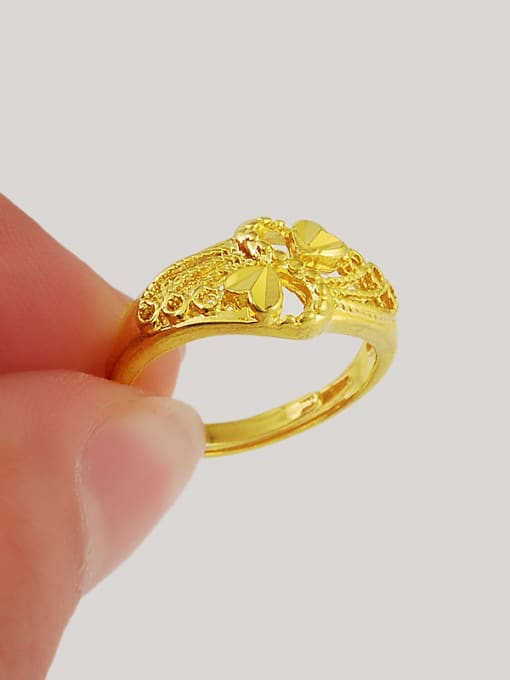 Yi Heng Da Creative 24K Gold Plated Double Heart Design Ring 2