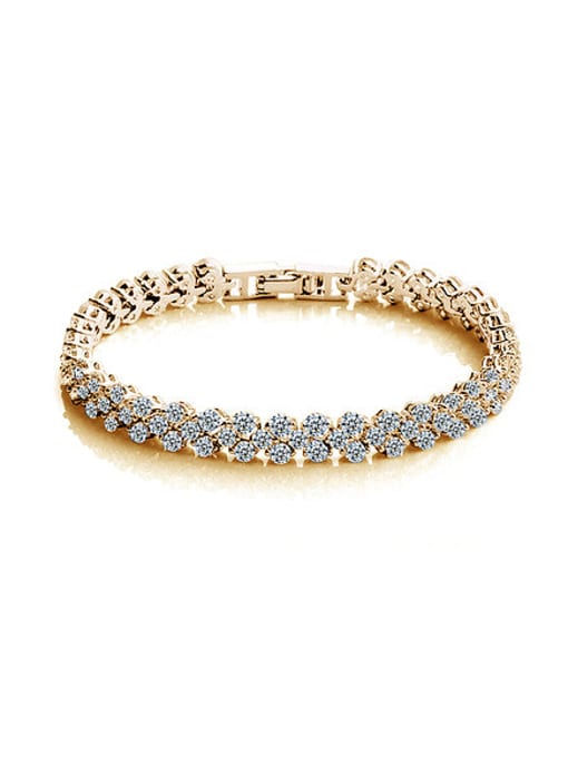 RANSSI Fashion Cubic White Zirconias Copper Bracelet