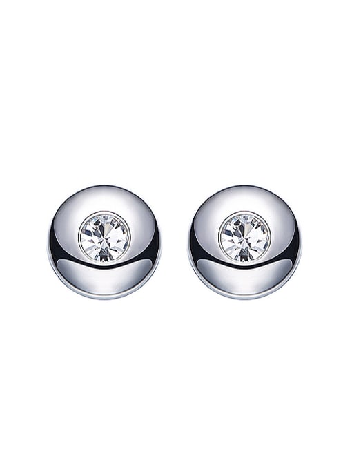 White S925 Silver Round-shaped stud Earring