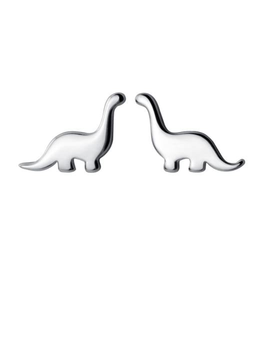 Rosh 925 Sterling Silver With Platinum Plated Cute dinosaurl Stud Earrings 0