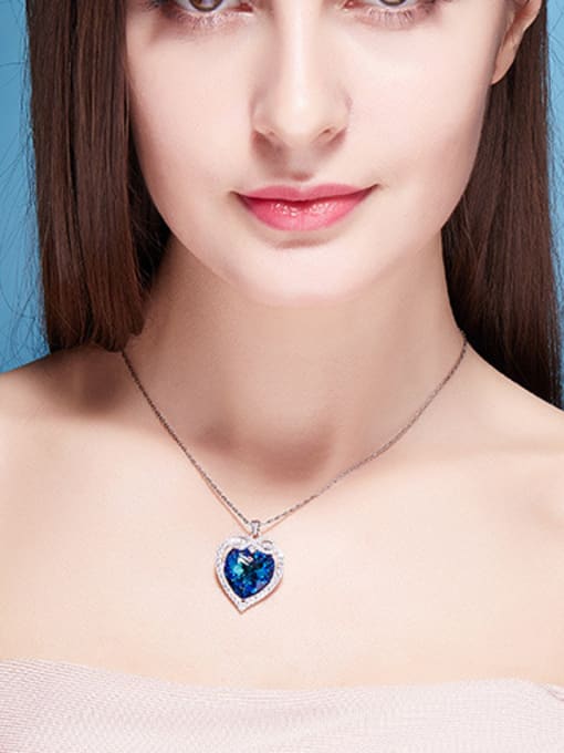 CEIDAI Blue Heart-shaped Necklace 1