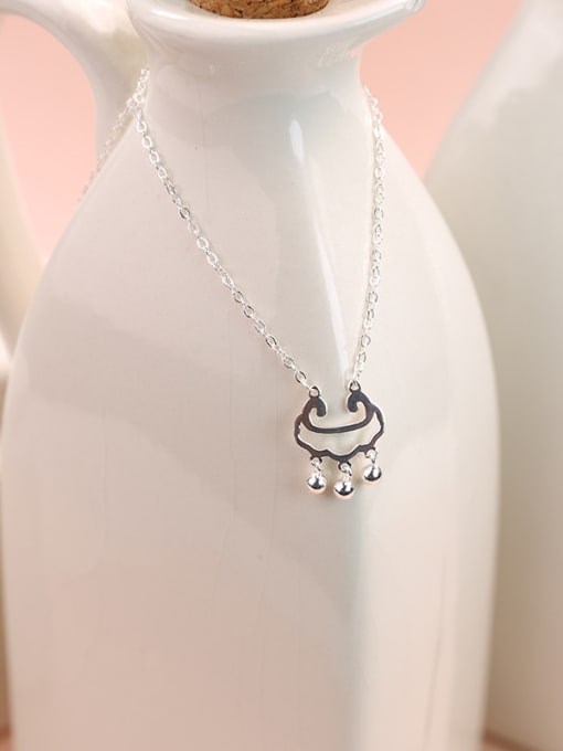 Peng Yuan Simple Tiny Longevity Lock Pendant 925 Silver Necklace 2