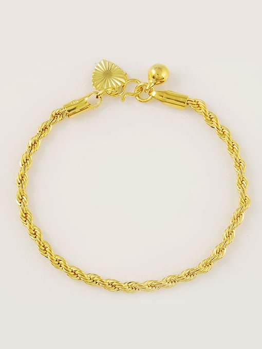 Yi Heng Da Fashion 24K Gold Plated Heart Shaped Wave Shaped Bracelet 0