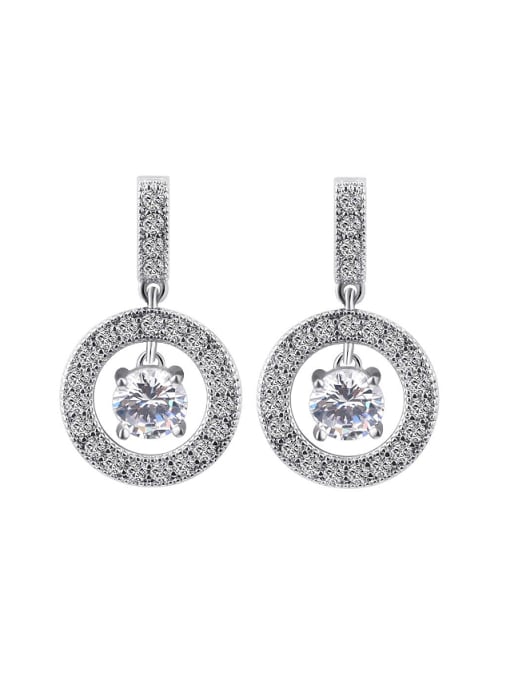 Gujin Fashion 925 Silver Cubic Zircon Hollow Round Earrings 0