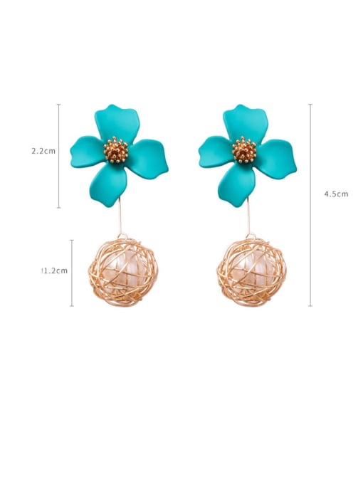 Girlhood Alloy With Rose Gold Plated Cute Flower Drop Earrings 2