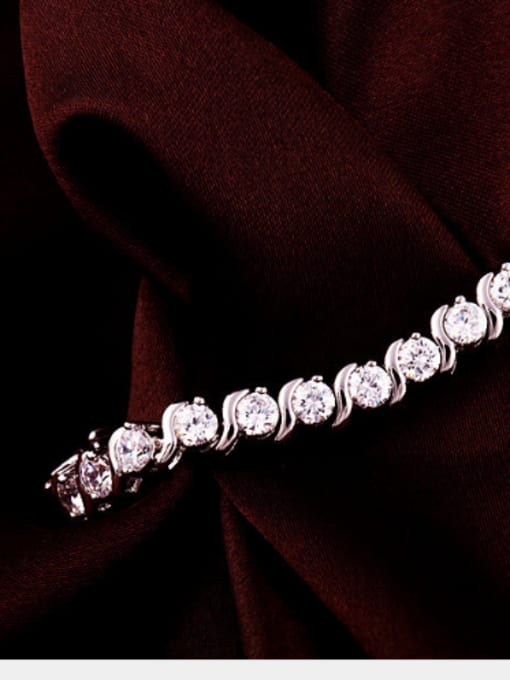 White S Shape AAA Class Zircon Bracelet