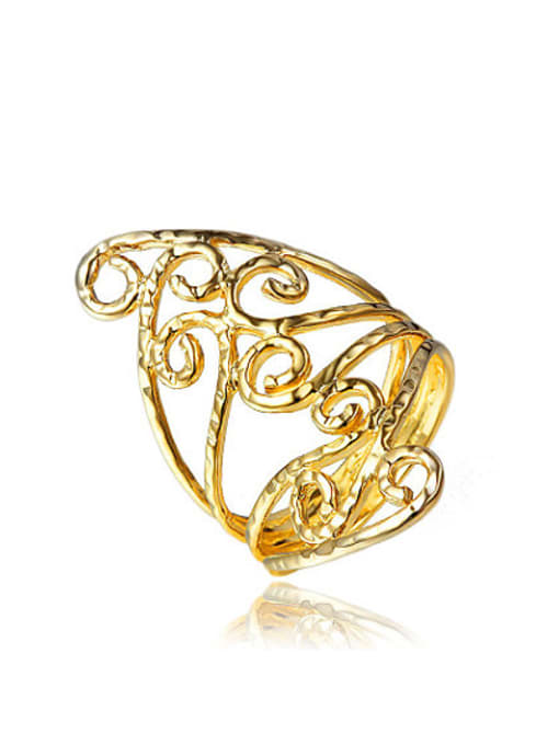 SANTIAGO Personality 18K Gold Plated Tree Vine Shaped Ring 0