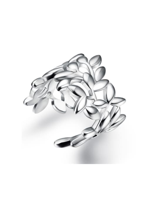 Ya Heng Leaves-shape Smooth Fashion Creative Opening Ring