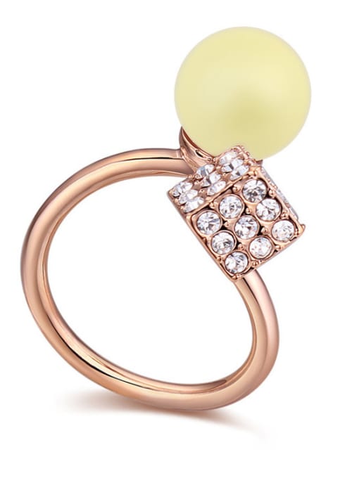 yellow Austria was using austrian elements crystal light Pearl Ring