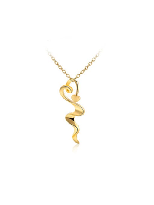 Ronaldo Women Personality Gold Plated Wave Shaped Necklace 0