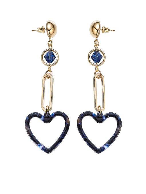 Black Gold Plated Heart-shaped drop earring