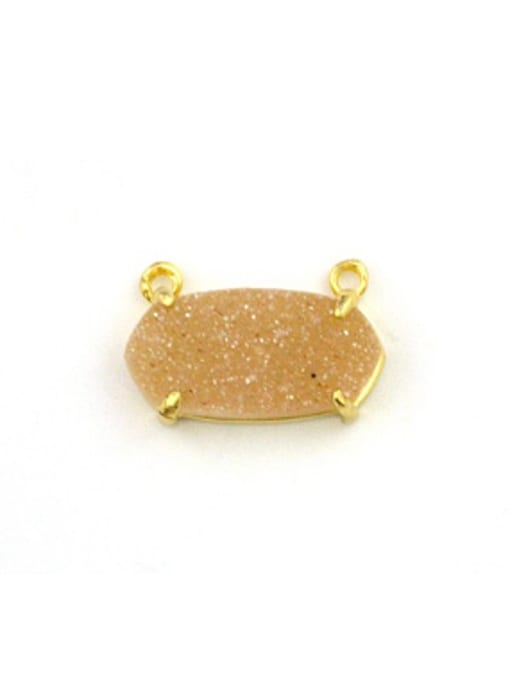 Champagne Simple Shiny Oval Natural Crystal Pendant