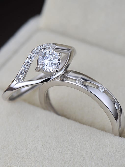 Singular Margin Opening to Ring 925 Sterling Silver With Cubic Zirconia Simplistic  loves  Band Rings