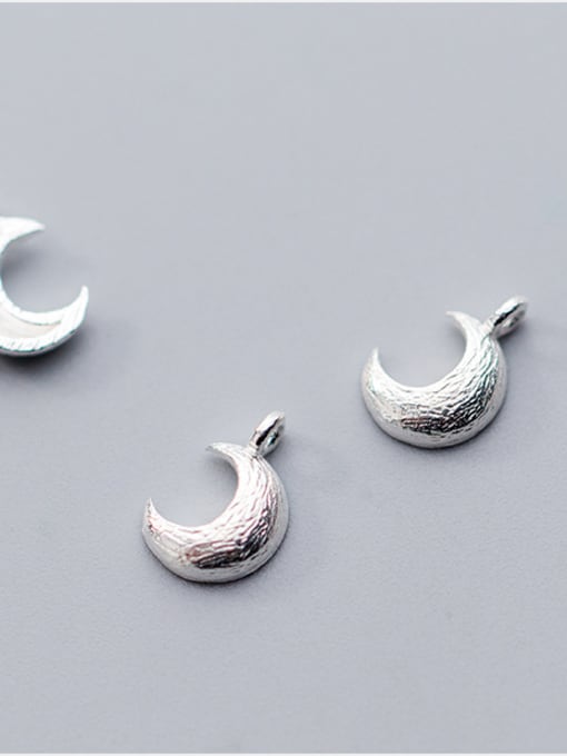 FAN 925 Sterling Silver With 18k Gold Plated Simplistic Moon Charms 2