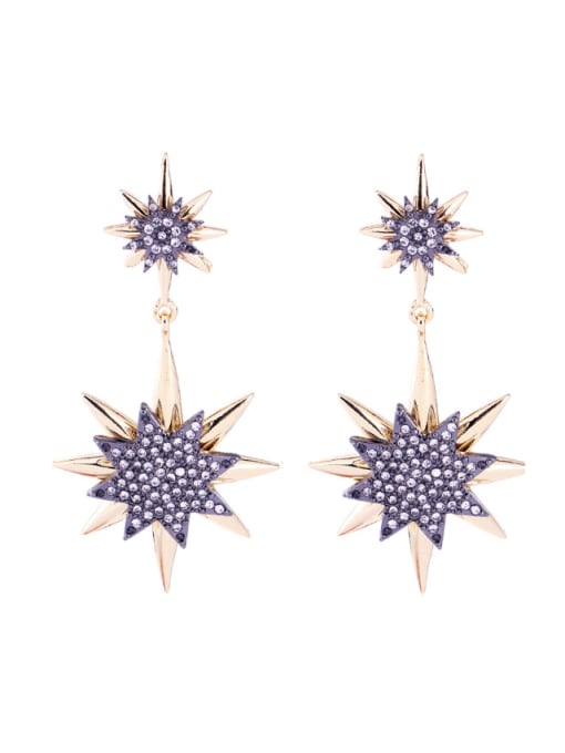 KM Temperament Sparking Star Shaped Drop Earrings 0