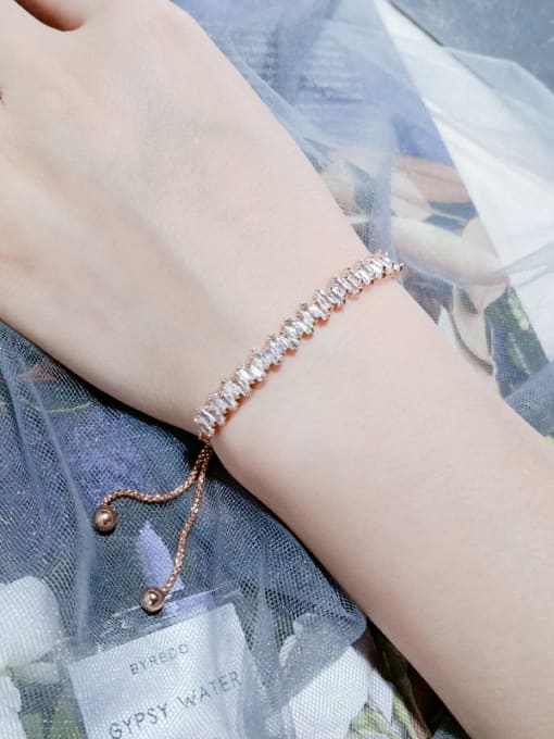Mo Hai Copper With Cubic Zirconia Personality Geometric Adjustable Bracelets 1
