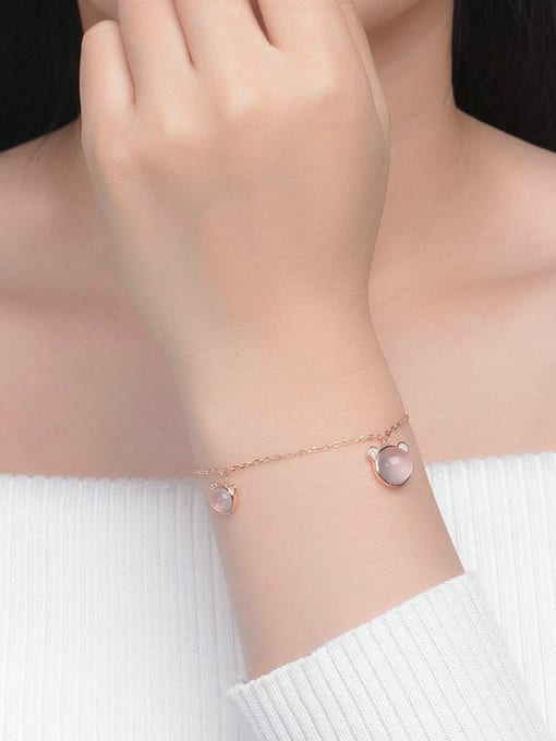 ZK Beautiful and Simple Style Women Bracelet with Pink Crystal 1