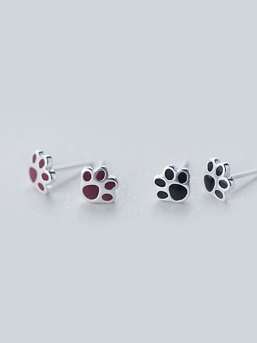 Rosh S925 silver puppy's footprints stud cuff earring 2