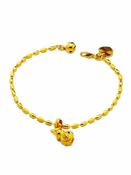 golden Trendy 24K Gold Plated Gourd Shaped Women Bracelet