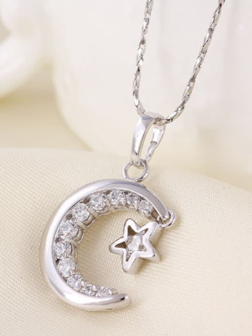 XP Fashion Moon Star Zircon Necklace 0
