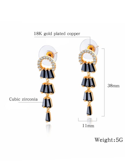 Open Sky Copper With 18k Gold Plated Trendy  Samba Irregular Earrings 3