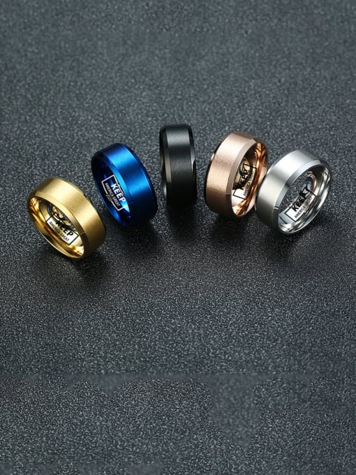 CONG Stainless Steel With Smooth Simplistic Round Band Rings 2
