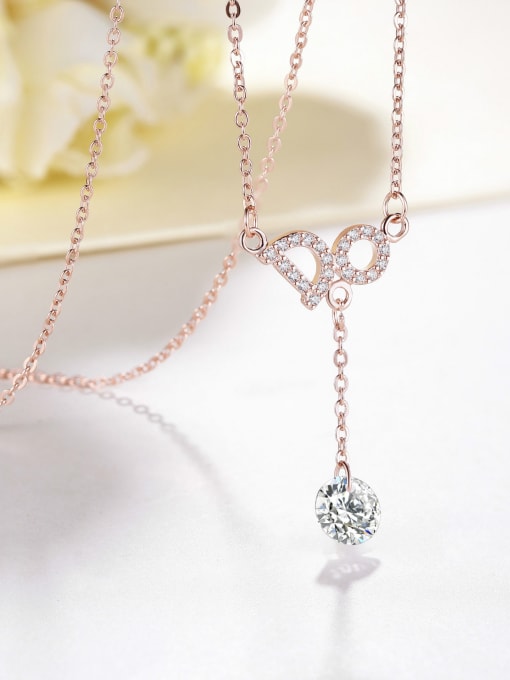 One Silver Letter Zircon Necklace 0