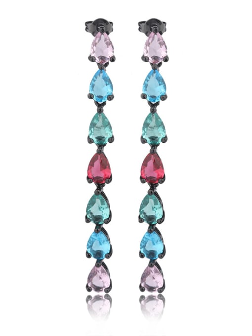 ROSS Copper With Glass stone Fashion Water Drop Drop Earrings 0