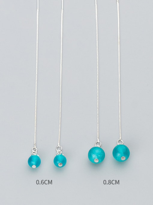 Rosh S925 Simple blue sky stone line earring 0