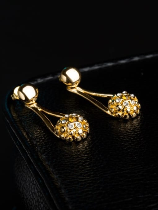 Golden Fashionable 18K Gold Plated Geometric Drop Earrings