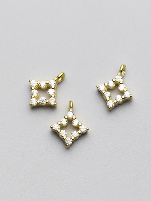 FAN 925 Sterling Silver With 18k Gold Plated Delicate Geometric Charms 1