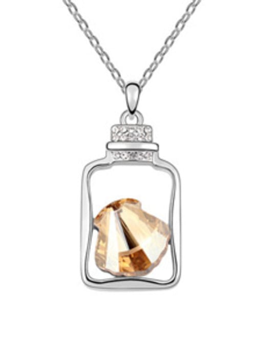 yellow Personalized Shell-shaped austrian crystal Pendant Alloy Necklace