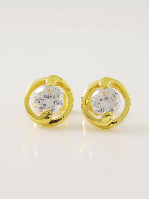 Yi Heng Da Women Round Shaped Shimmering Rhinestone Stud Earrings 0